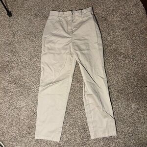 High-Waisted Beige Khakis (Christopher and Banks)